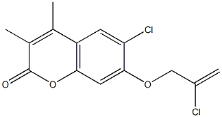 6-chloro-7-(2-chloroprop-2-enoxy)-3,4-dimethylchromen-2-one 结构式