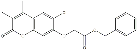 benzyl 2-(6-chloro-3,4-dimethyl-2-oxochromen-7-yl)oxyacetate 结构式