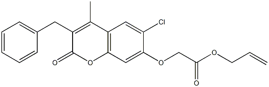 prop-2-enyl 2-(3-benzyl-6-chloro-4-methyl-2-oxochromen-7-yl)oxyacetate 结构式