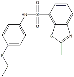 N-(4-ethylsulfanylphenyl)-2-methyl-1,3-benzothiazole-7-sulfonamide 结构式