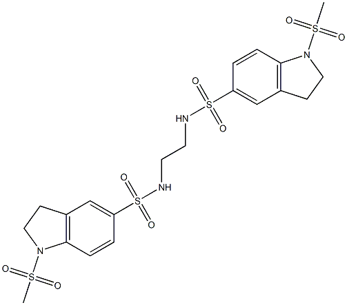 1-methylsulfonyl-N-[2-[(1-methylsulfonyl-2,3-dihydroindol-5-yl)sulfonylamino]ethyl]-2,3-dihydroindole-5-sulfonamide 结构式