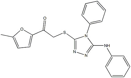 2-[(5-anilino-4-phenyl-1,2,4-triazol-3-yl)sulfanyl]-1-(5-methylfuran-2-yl)ethanone 结构式