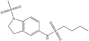 N-(1-methylsulfonyl-2,3-dihydroindol-5-yl)butane-1-sulfonamide 结构式