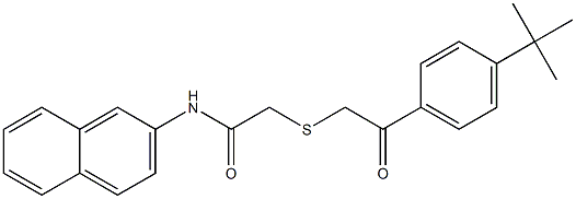 2-[2-(4-tert-butylphenyl)-2-oxoethyl]sulfanyl-N-naphthalen-2-ylacetamide 结构式