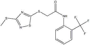 2-[(3-methylsulfanyl-1,2,4-thiadiazol-5-yl)sulfanyl]-N-[2-(trifluoromethyl)phenyl]acetamide 结构式