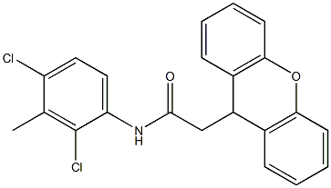 N-(2,4-dichloro-3-methylphenyl)-2-(9H-xanthen-9-yl)acetamide 结构式