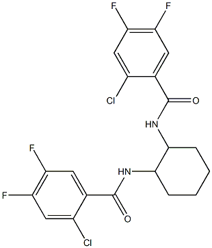 2-chloro-N-[2-[(2-chloro-4,5-difluorobenzoyl)amino]cyclohexyl]-4,5-difluorobenzamide 结构式