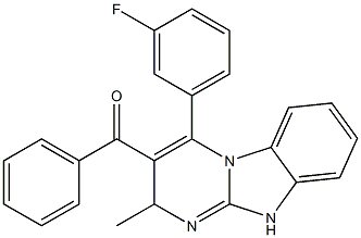 [4-(3-fluorophenyl)-2-methyl-2,10-dihydropyrimido[1,2-a]benzimidazol-3-yl]-phenylmethanone 结构式