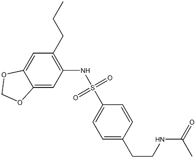 N-[2-[4-[(6-propyl-1,3-benzodioxol-5-yl)sulfamoyl]phenyl]ethyl]acetamide 结构式