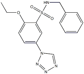 N-benzyl-2-ethoxy-5-(tetrazol-1-yl)benzenesulfonamide 结构式