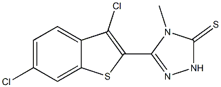 3-(3,6-dichloro-1-benzothiophen-2-yl)-4-methyl-1H-1,2,4-triazole-5-thione 结构式