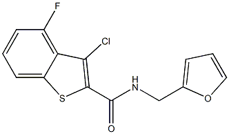 3-chloro-4-fluoro-N-(furan-2-ylmethyl)-1-benzothiophene-2-carboxamide 结构式