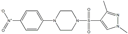 1-(1,3-dimethylpyrazol-4-yl)sulfonyl-4-(4-nitrophenyl)piperazine 结构式