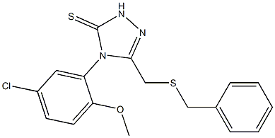 3-(benzylsulfanylmethyl)-4-(5-chloro-2-methoxyphenyl)-1H-1,2,4-triazole-5-thione 结构式