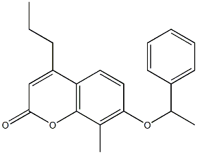 8-methyl-7-(1-phenylethoxy)-4-propylchromen-2-one 结构式