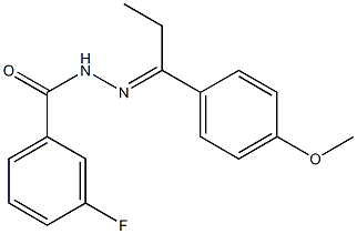 3-fluoro-N-[(E)-1-(4-methoxyphenyl)propylideneamino]benzamide 结构式