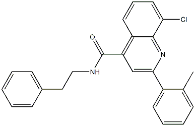 8-chloro-2-(2-methylphenyl)-N-(2-phenylethyl)quinoline-4-carboxamide 结构式