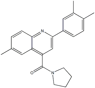 [2-(3,4-dimethylphenyl)-6-methylquinolin-4-yl]-pyrrolidin-1-ylmethanone 结构式