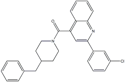 (4-benzylpiperidin-1-yl)-[2-(3-chlorophenyl)quinolin-4-yl]methanone 结构式