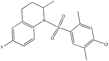 1-(4-chloro-2,5-dimethylphenyl)sulfonyl-6-fluoro-2-methyl-3,4-dihydro-2H-quinoline 结构式