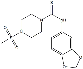 N-(1,3-benzodioxol-5-yl)-4-methylsulfonylpiperazine-1-carbothioamide 结构式