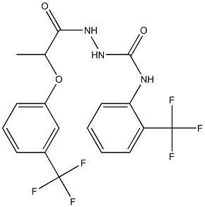 1-[2-[3-(trifluoromethyl)phenoxy]propanoylamino]-3-[2-(trifluoromethyl)phenyl]urea 结构式