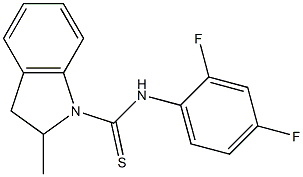 N-(2,4-difluorophenyl)-2-methyl-2,3-dihydroindole-1-carbothioamide 结构式