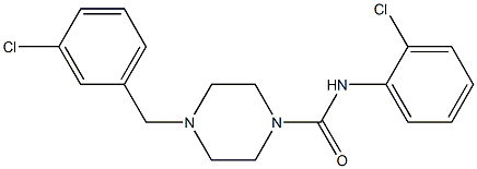 N-(2-chlorophenyl)-4-[(3-chlorophenyl)methyl]piperazine-1-carboxamide 结构式