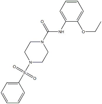 4-(benzenesulfonyl)-N-(2-ethoxyphenyl)piperazine-1-carboxamide 结构式