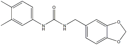 1-(1,3-benzodioxol-5-ylmethyl)-3-(3,4-dimethylphenyl)urea 结构式