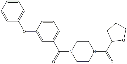 oxolan-2-yl-[4-(3-phenoxybenzoyl)piperazin-1-yl]methanone 结构式