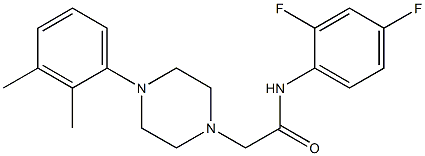 N-(2,4-difluorophenyl)-2-[4-(2,3-dimethylphenyl)piperazin-1-yl]acetamide 结构式