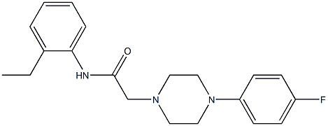 N-(2-ethylphenyl)-2-[4-(4-fluorophenyl)piperazin-1-yl]acetamide 结构式