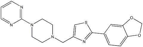 2-(1,3-benzodioxol-5-yl)-4-[(4-pyrimidin-2-ylpiperazin-1-yl)methyl]-1,3-thiazole 结构式