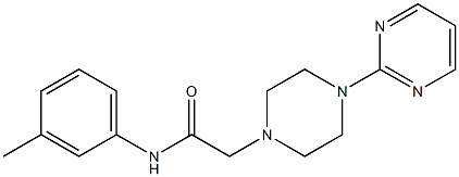 N-(3-methylphenyl)-2-(4-pyrimidin-2-ylpiperazin-1-yl)acetamide 结构式