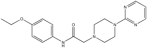 N-(4-ethoxyphenyl)-2-(4-pyrimidin-2-ylpiperazin-1-yl)acetamide 结构式