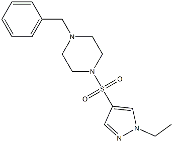 1-benzyl-4-(1-ethylpyrazol-4-yl)sulfonylpiperazine 结构式