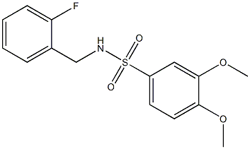 N-[(2-fluorophenyl)methyl]-3,4-dimethoxybenzenesulfonamide 结构式