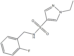 1-ethyl-N-[(2-fluorophenyl)methyl]pyrazole-4-sulfonamide 结构式