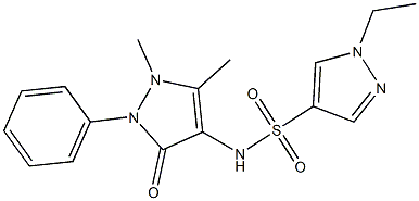 N-(1,5-dimethyl-3-oxo-2-phenylpyrazol-4-yl)-1-ethylpyrazole-4-sulfonamide 结构式