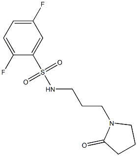 2,5-difluoro-N-[3-(2-oxopyrrolidin-1-yl)propyl]benzenesulfonamide 结构式