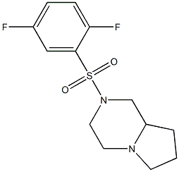 2-(2,5-difluorophenyl)sulfonyl-3,4,6,7,8,8a-hexahydro-1H-pyrrolo[1,2-a]pyrazine 结构式