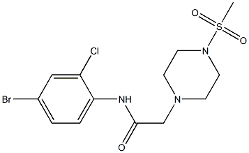 N-(4-bromo-2-chlorophenyl)-2-(4-methylsulfonylpiperazin-1-yl)acetamide 结构式