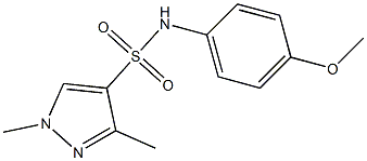 N-(4-methoxyphenyl)-1,3-dimethylpyrazole-4-sulfonamide 结构式