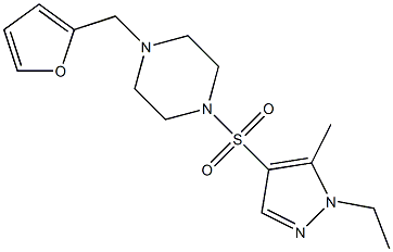 1-(1-ethyl-5-methylpyrazol-4-yl)sulfonyl-4-(furan-2-ylmethyl)piperazine 结构式