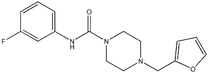 N-(3-fluorophenyl)-4-(furan-2-ylmethyl)piperazine-1-carboxamide 结构式