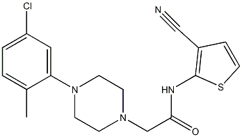 2-[4-(5-chloro-2-methylphenyl)piperazin-1-yl]-N-(3-cyanothiophen-2-yl)acetamide 结构式