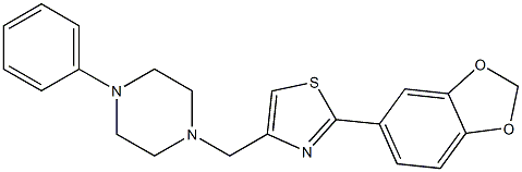 2-(1,3-benzodioxol-5-yl)-4-[(4-phenylpiperazin-1-yl)methyl]-1,3-thiazole 结构式