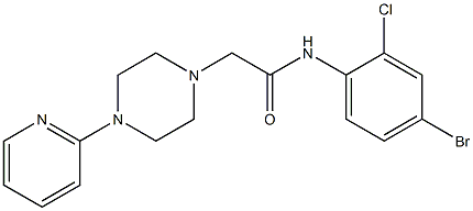 N-(4-bromo-2-chlorophenyl)-2-(4-pyridin-2-ylpiperazin-1-yl)acetamide 结构式