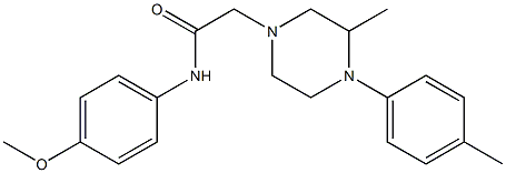 N-(4-methoxyphenyl)-2-[3-methyl-4-(4-methylphenyl)piperazin-1-yl]acetamide 结构式